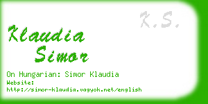 klaudia simor business card